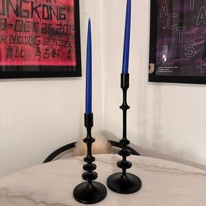 CB2 | Allis Black Taper Candle Holder - Medium & Small